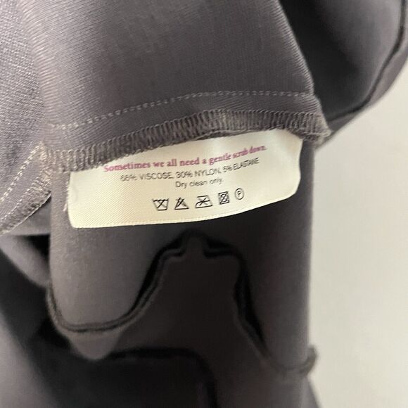 MM LaFluer Cheri Midi Dress Size 12 Gray Fit & Flare Stretch Sleeveless Back Zip - Picture 6 of 13